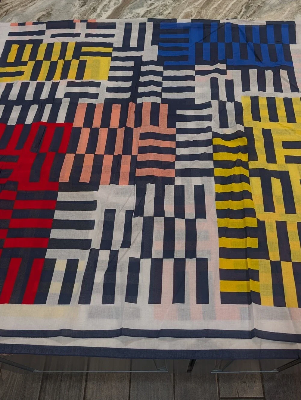 Lacoste Geometric Stripe Scarf
